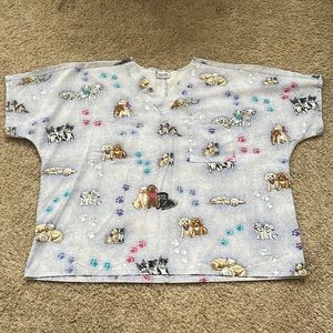 Simply Basic cat & dog scrub top